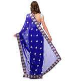 Royal Blue Faux Georgette Saree