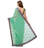 Sea Green Faux Georgette Saree