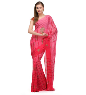 Pink Shaded Faux Georgette Saree