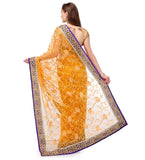 Mustard Net Saree with Resham Work