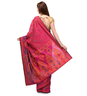 Magenta Banarasi Chanderi Cotton Saree