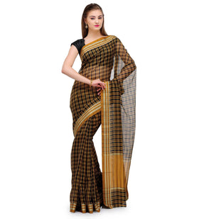 Mustard Banarasi Chanderi Cotton Saree