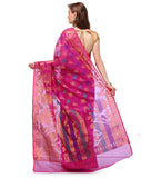 Magenta Banarasi Cotton Silk Saree