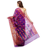 Violet Banarasi Cotton Silk Saree