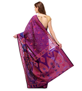 Violet Banarasi Chanderi Cotton Saree