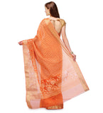 Orange Supernet Banarasi Saree