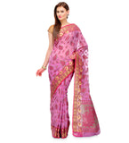 Purple Supernet Banarasi Saree