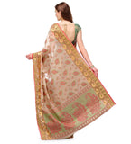 Beige Supernet Banarasi Saree