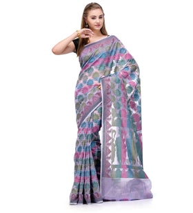 Lilac Supernet Banarasi Saree