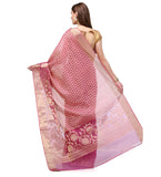 Pink Supernet Banarasi Saree