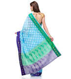 Sky Blue Cotton Blend Banarasi Saree