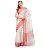 Off White Supernet Banarasi Saree