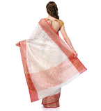 Off White Supernet Banarasi Saree