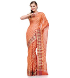 Rust Supernet Banarasi Saree