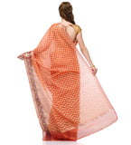 Rust Supernet Banarasi Saree