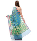 Sky Blue Supernet Banarasi Saree