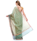 Pista Green Supernet Banarasi Saree