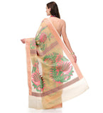 Beige Cotton Blend Banarasi Saree