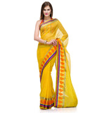 Yellow Moonga Cotton Banarasi Saree