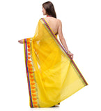 Yellow Moonga Cotton Banarasi Saree