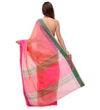 Peach Banarasi Cotton Chanderi Saree