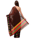 Brown Banarasi Chanderi Cotton Saree