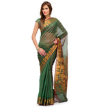 Green Banarasi Cotton Silk Saree