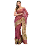 Purple Banarasi Chanderi Cotton Saree