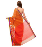 Red Moonga Cotton Banarasi Saree