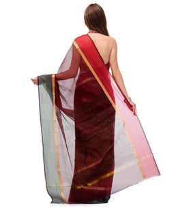 Maroon Banarasi Kota Cotton Saree