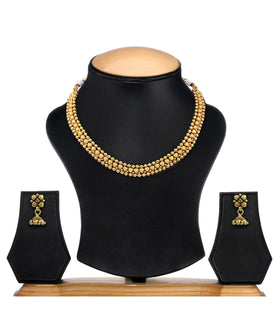 Antique Gold Toned Designer Necklace Set