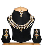 White Stone Studded Collar Necklace Set