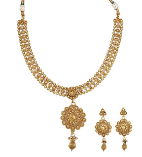 Antique Gold Toned Necklace Set