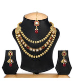 Antique Gold Toned Bandhai Necklace Set