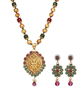 Green Temple Design Chain Pendant Set