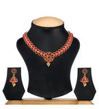 Maroon Stone Studded Fancy Necklace Set