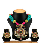 Multi-Color Beaded Designer Bridal Pendant Set