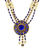 Royal Blue Stone Studded Designer Mala Set