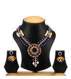 Royal Blue Stone Studded Designer Mala Set