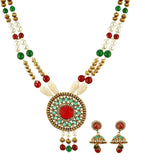 Multi-Color Stone Studded Pendant Mala Set