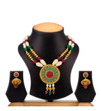 Multi-Color Stone Studded Pendant Mala Set