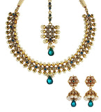 Blue Stone Studded Designer Necklace Set