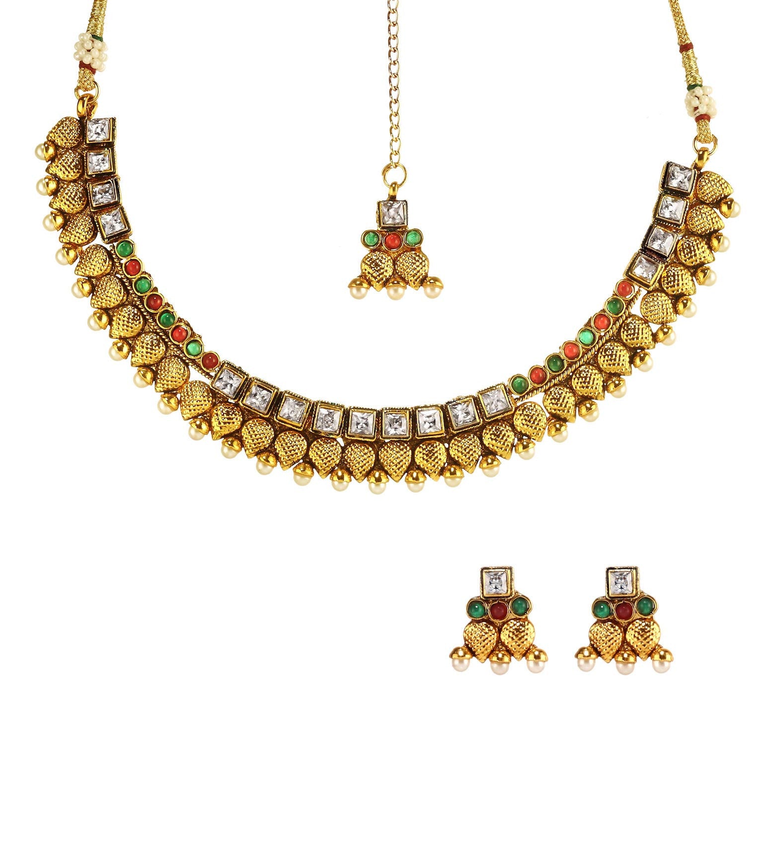 American Diamond Studded Collar Necklace Set