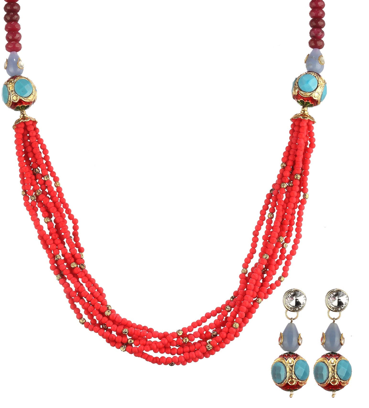 Multi-Color Beads Studded Mala Set