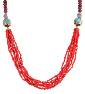 Multi-Color Beads Studded Mala Set