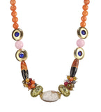 Orange Fancy Designer Mala Necklace Set