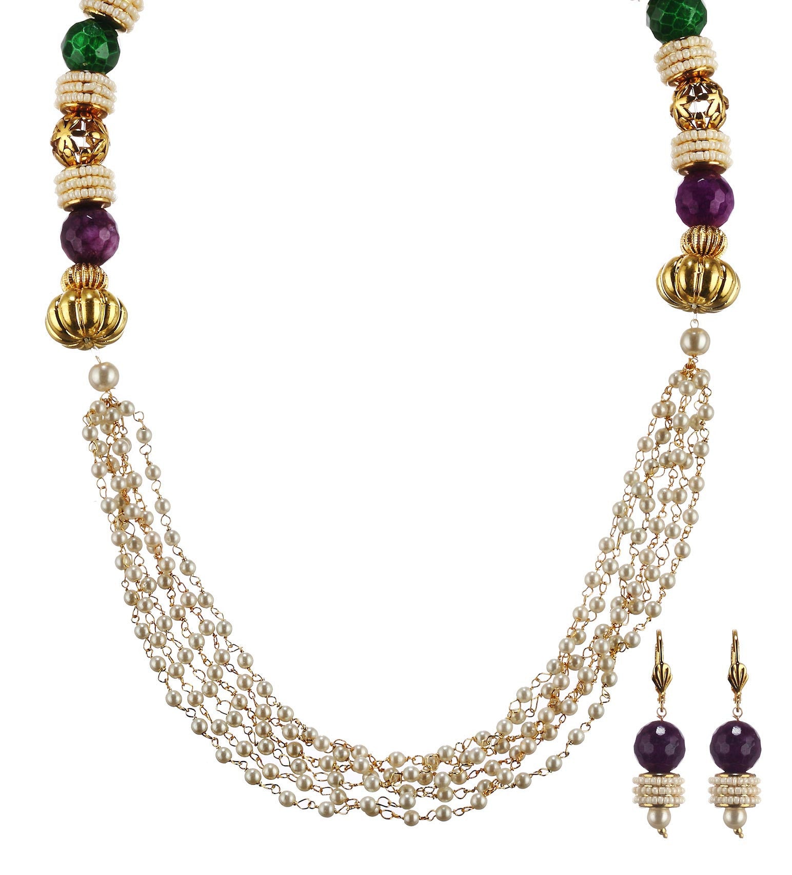 Multi-Color Moti & Stone Designer Mala Set