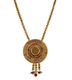 Antique Gold Toned Designer Pendant Chain Set