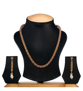 Antique Gold Toned Designer Pearl Chain Set