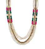 Gold Toned Multi-Color Beaded Mala Set